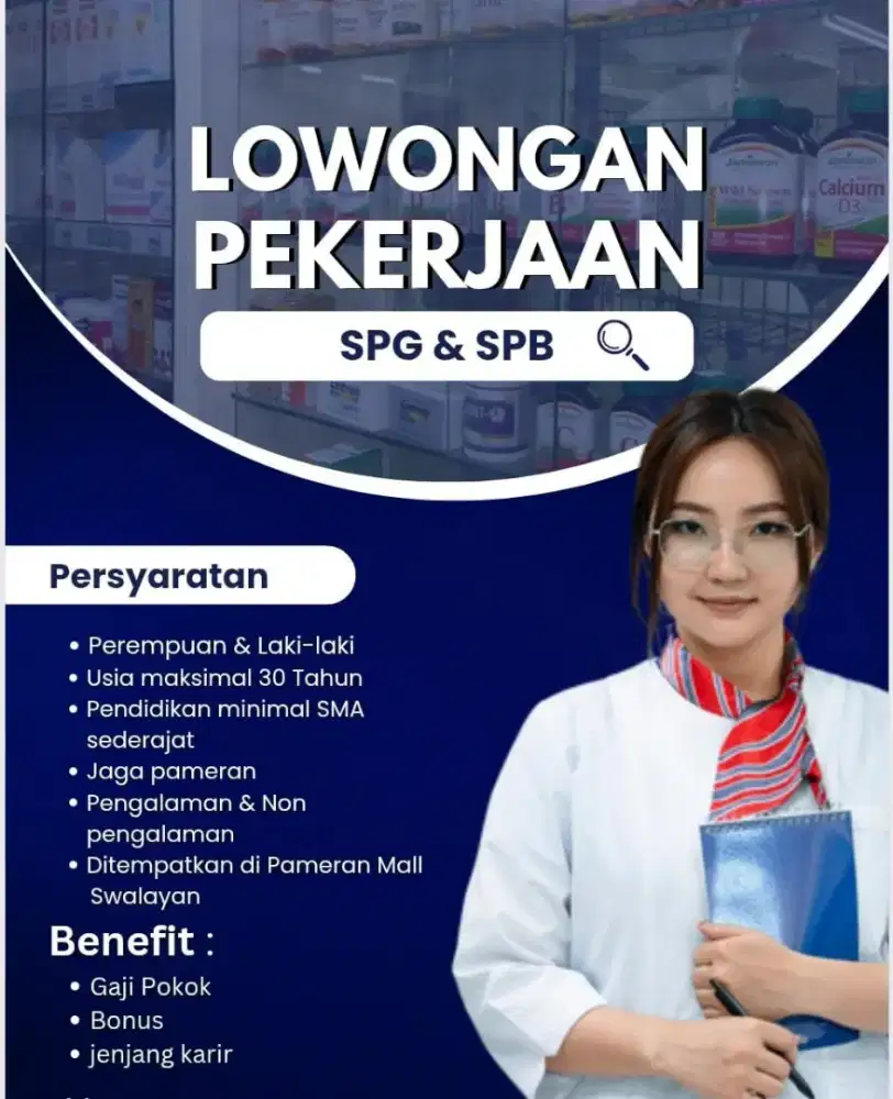 Need Urgent SPG Jaga Stand Gaji Pokok