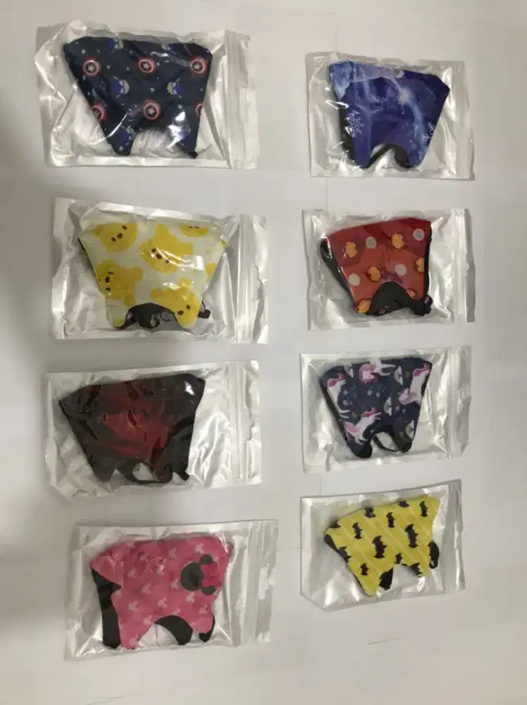 Jual borongan Masker kain anak premium:  3 lapis, printing motif anak