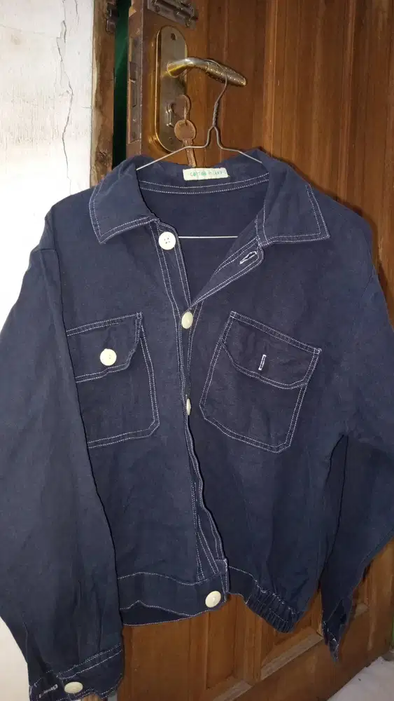 Jaket crop denim