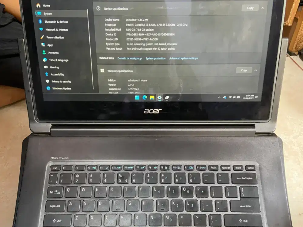 NEGO LAPTOP ACER TOUCHSCREEN SSD