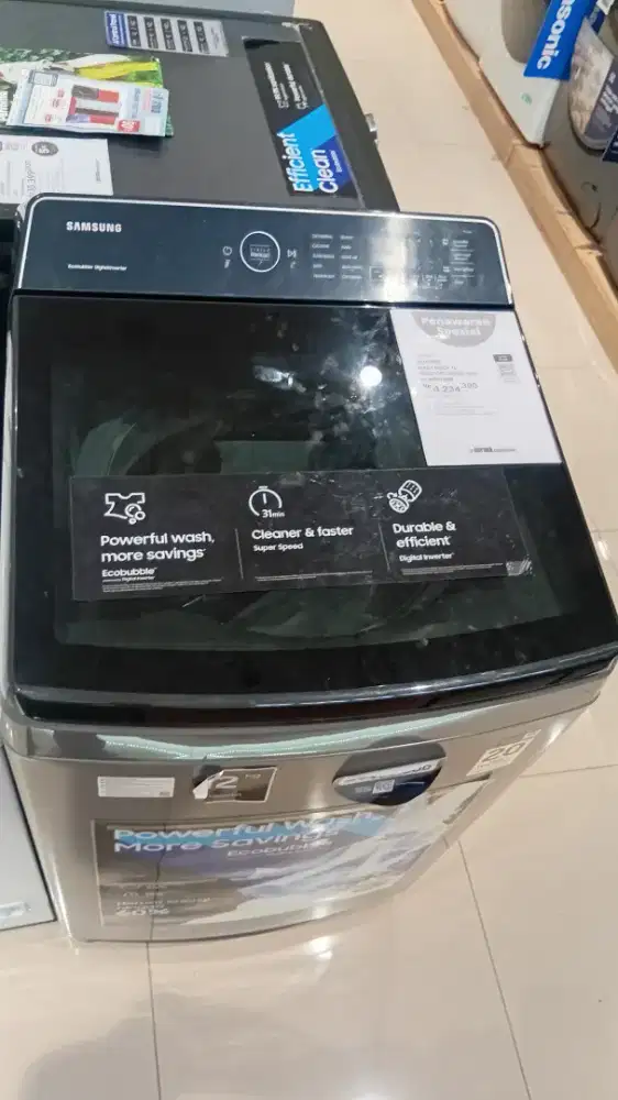 Mesin cuci samsung display 12 kg.top loading