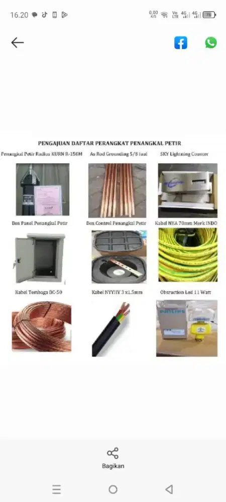 PASANG PENANGKAL PETIR BATU CEPER - ANTI PETIR BERKUALITAS SNI