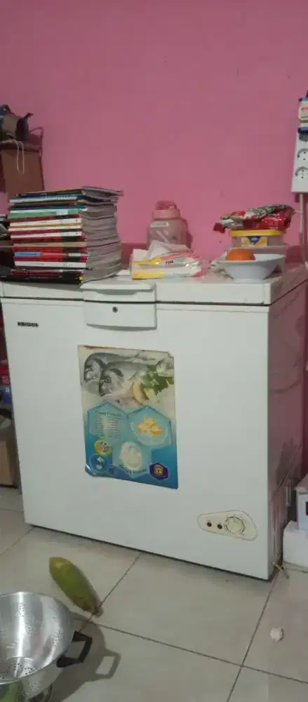 Freezer Denpoo rusak (nyala tetapi tidak mau dingin)
