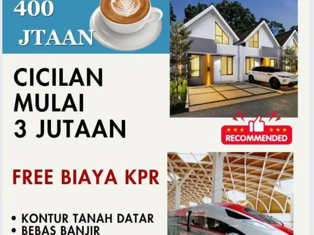 Promo DP 0% Rumah cluster di padalarang strategis kontur tanah datar
