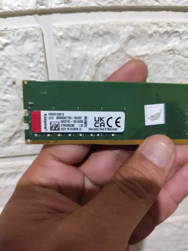 RAM 16GB DDR4 2666MHz Kingston KVR26N19S8/16 Original for PC Desktop