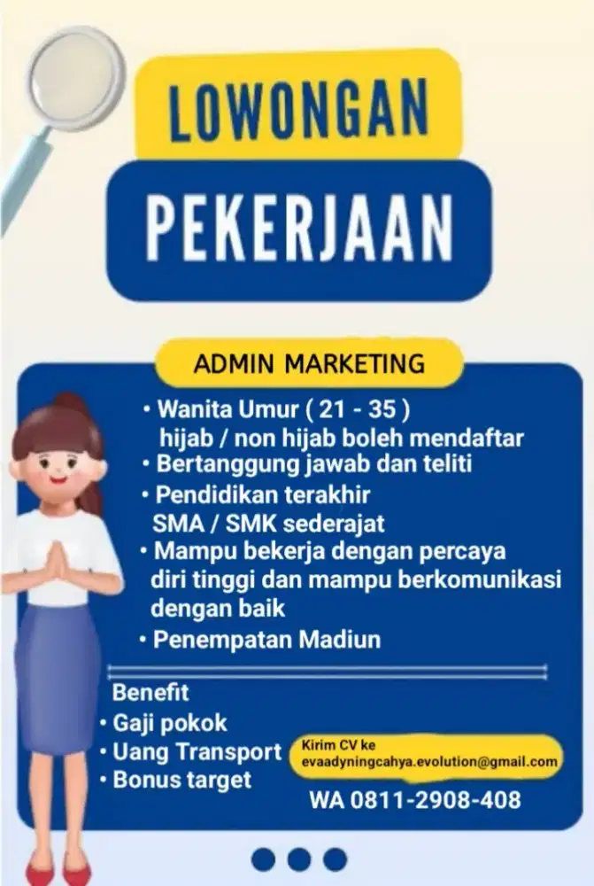 Dibutuhkan karyawati