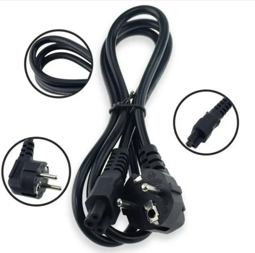 Kabel power laptop/notebook 3 lubang 1.8mm pjg 1,2M/Kabel power cpu