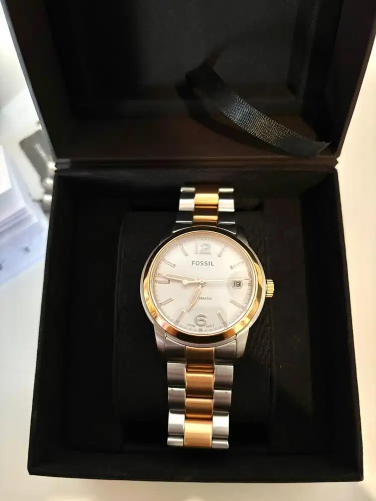 Fossil Heritage Automatic Stainless Steel Dua Warna  | untuk Wanita