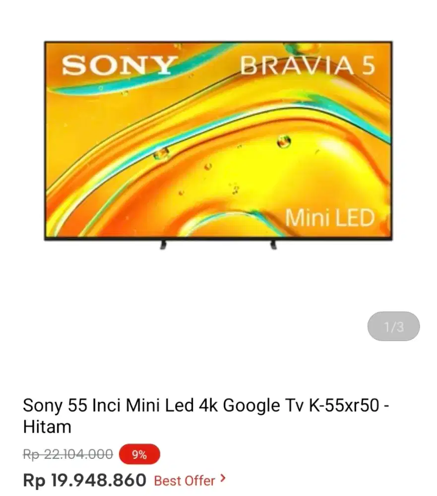 SONY GOOGLE TV 55XR50 MINI LED