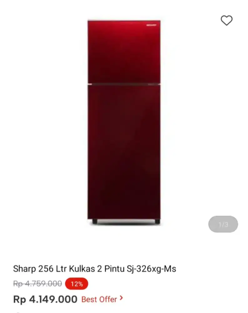 Sharp 256 Ltr Kulkas 2 Pintu Sj-326xg-Ms