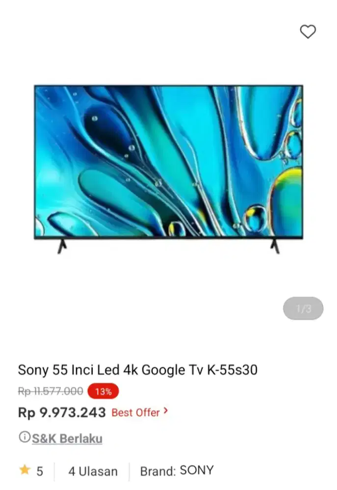 PROMO KREDIT SONY 55 INC LED 4K GOOGLE TV