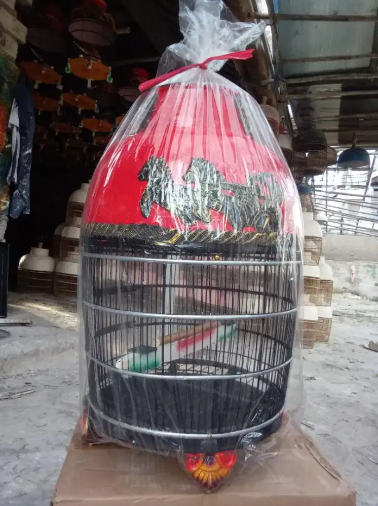 Kandang perkutut motif kuda