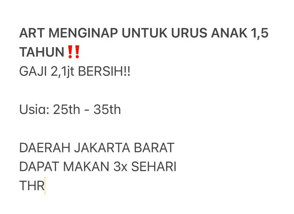 ART MOMONG MENGINAP JAKARTA BARAT