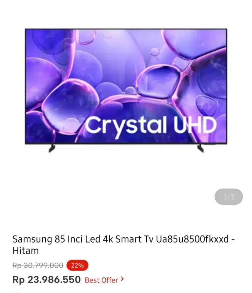 SAMSUNG SMART TV 4K 85 INCI