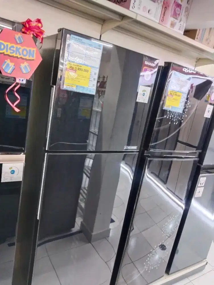 Kulkas sharp inverter lagi promo hemat biaya hemat listrik