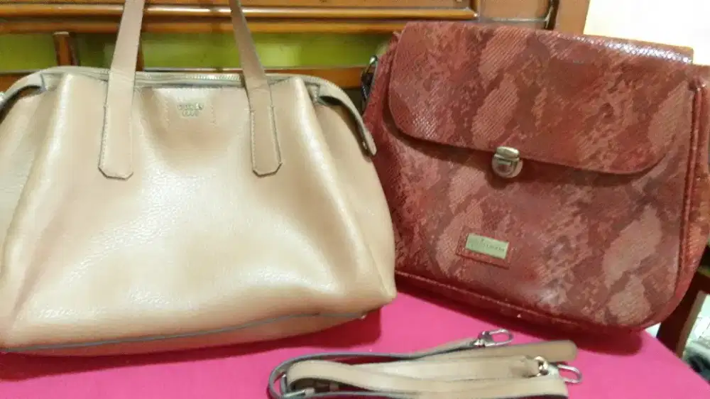 Jual tas kulit asli mulberry & guess