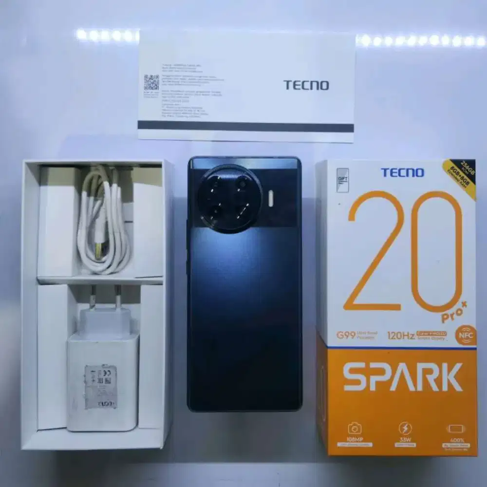 Tecno spark 20 pro plus 8/256 GB Hitam Fullset Mulusss