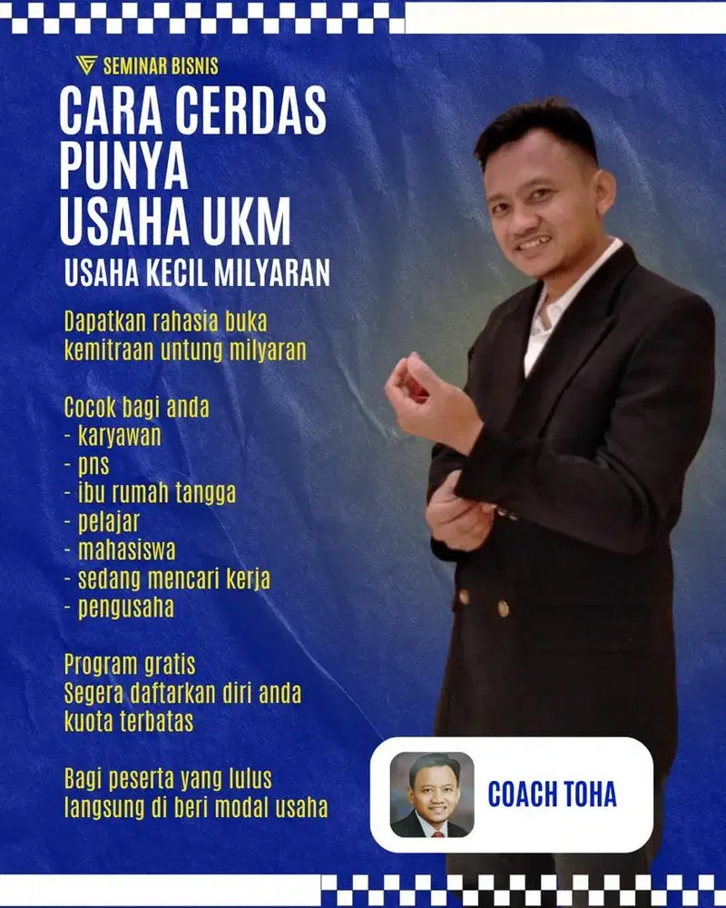 Seminar gratis pendapatan hingga milyaran