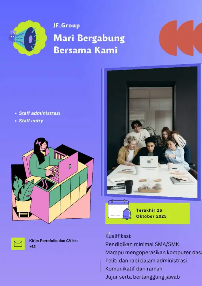 Lowongan kerja posisi staff administrasi