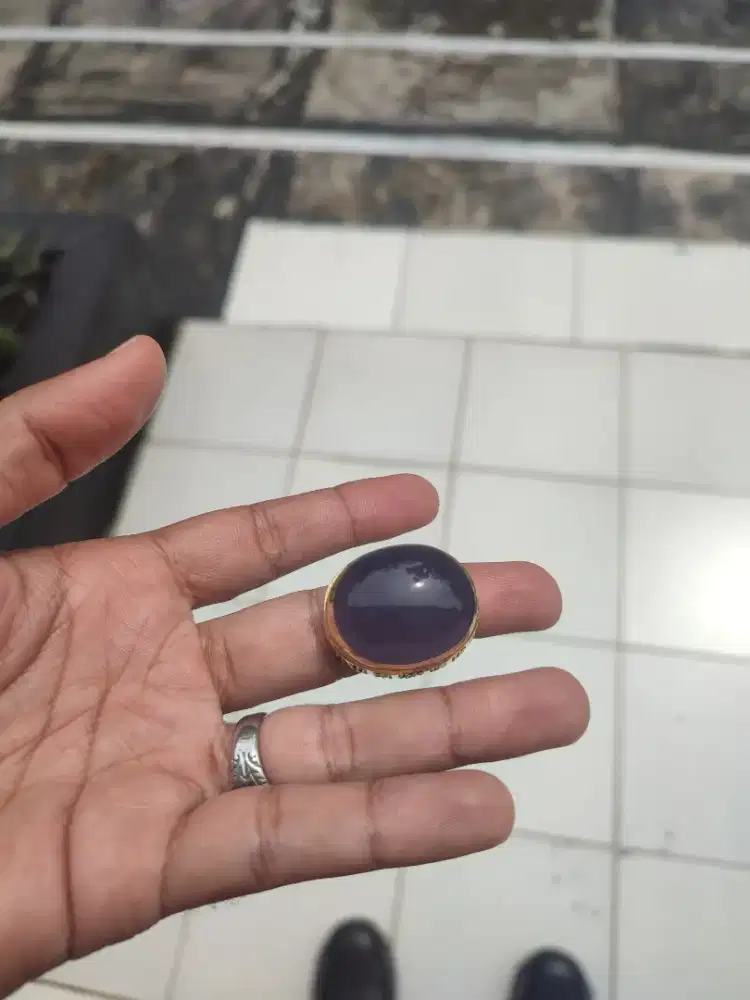 Batu Violet Blue Baturaja serat kura
Ring perak
D