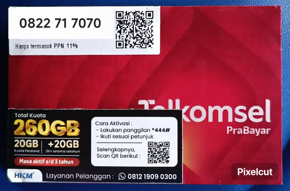 Nomor Cantik 10 digit Simpati Telkomsel
kouta 260 GB 1 Tahun