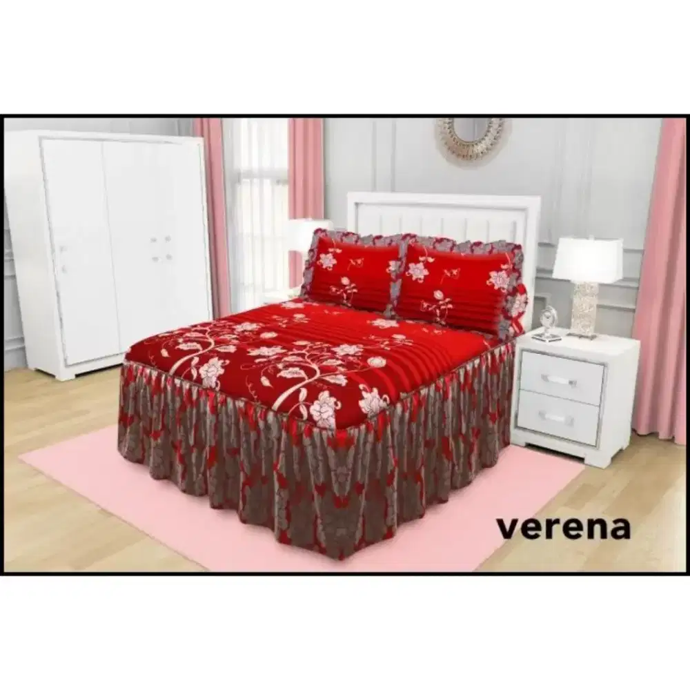 Bed cover set rumbai merah california