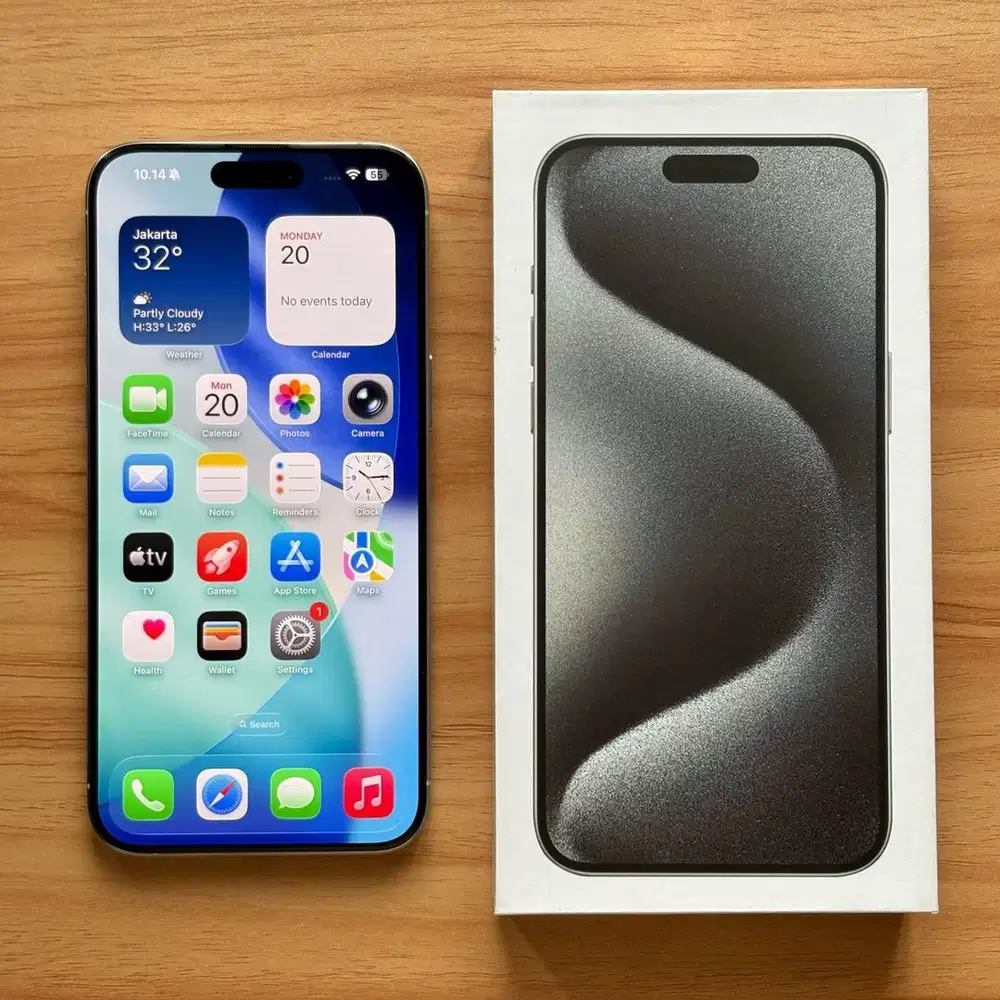 iPhone 15 Pro Max White Titanium Fullset Inter All Operator