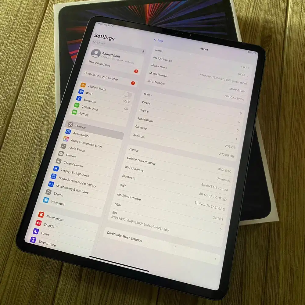 ipad pro m1 12.9 inch 256gb wifi cell Ex ibox Bisa COD dan TT