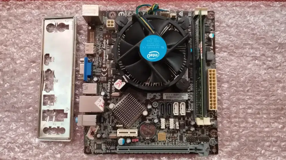 Mobo ECS-H81 + processor + ram