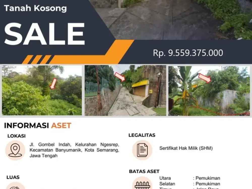 Dijual Tanah Luas 625m² di Gombel Indah Semarang