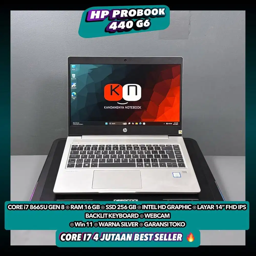 Hp Probook 440 G6 Core i7 8565U Gen8 Ram16/256GB Layar Fhd Ips