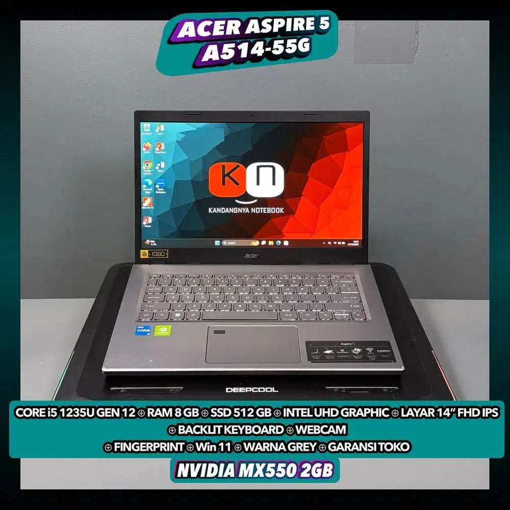 Acer Aspire 5 A514 55G Core i5 Gen12 MX550 2GB Ram8/512GB FHd Ips