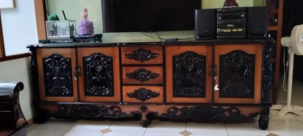 Jual bufet antik kayu jati lawas