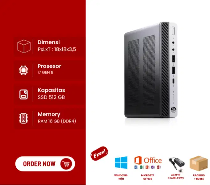 KOMPUTER MINI PC HP ELITEDESK 800 G4 core i7 GEN 8 DL-SUR