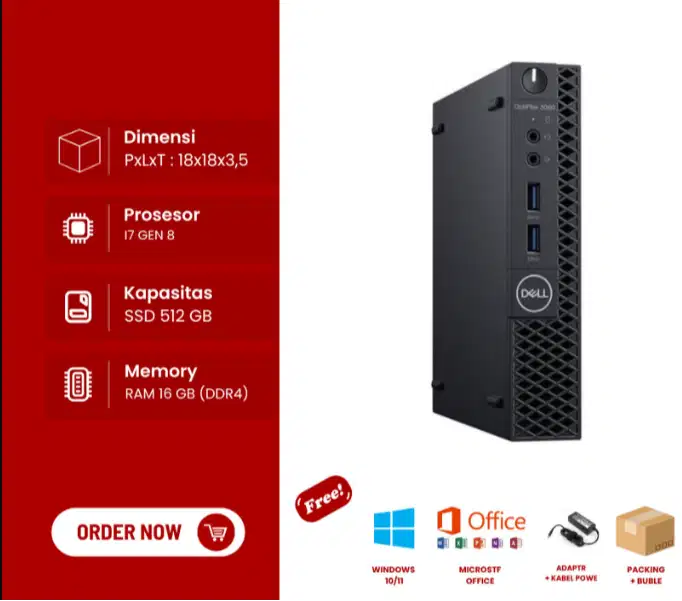 KOMPUTER MINI PC DELL OPTIPLEX 3060 intel core i7 GEN 8 DL-SUR