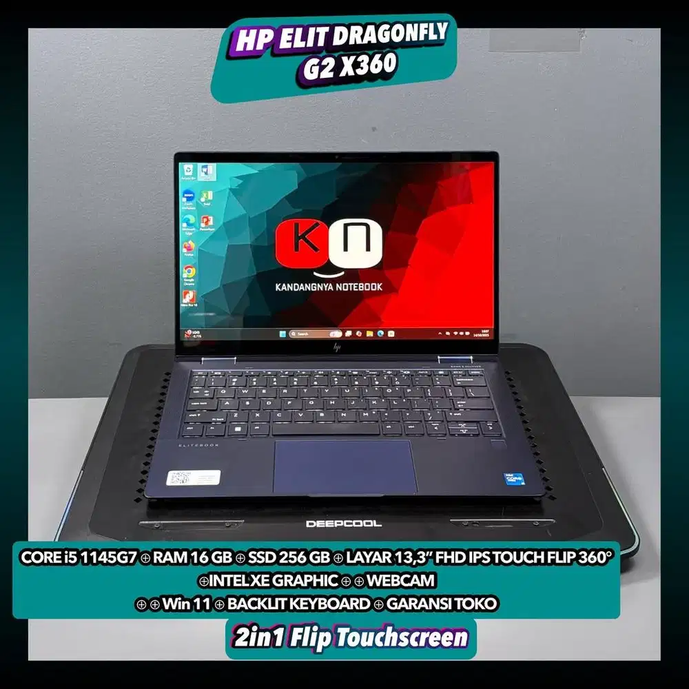 Hp Elite Dragonfly G2 X360 i5 1145G7 Gen11 Ram16/256GB Layar Fhd Touch