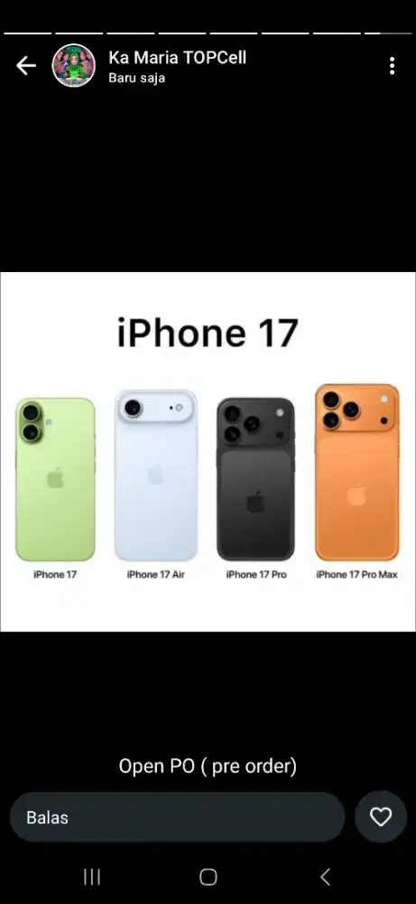 PRE ORDER IPHONE 17