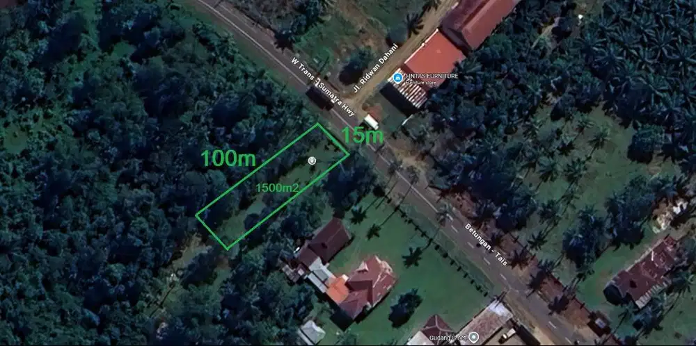 DIjual Tanah Seluas 1500m2 dengan lokasi strategis