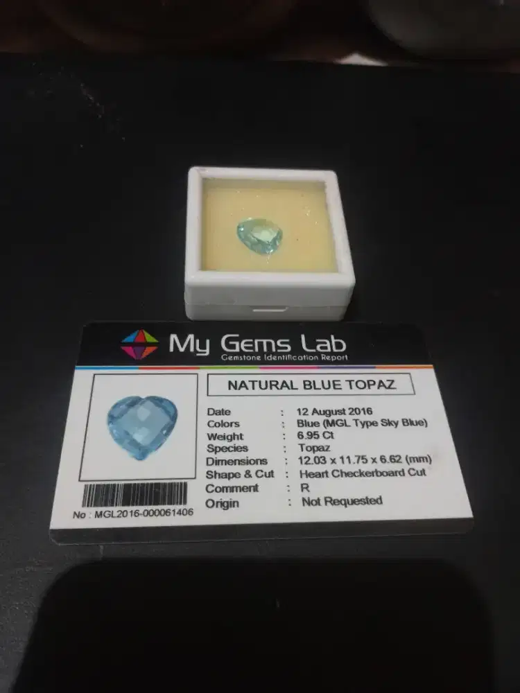 Natural Blue Topaz Original Heart Cut