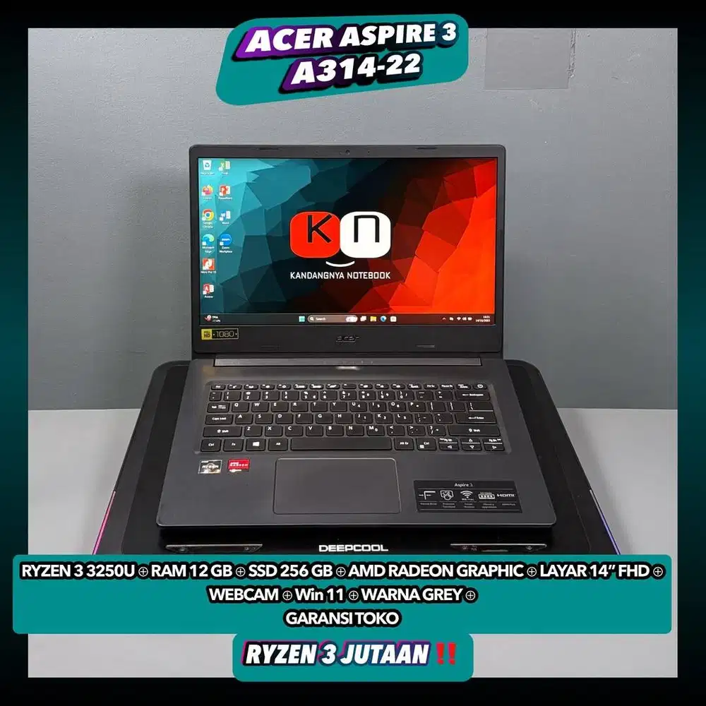 Acer Aspire 3 A314-22 Ryzen 3 3250U Ram12/256GB Layar Fhd