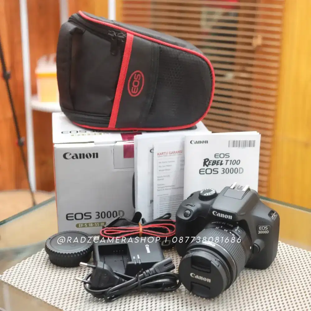 Canon 3000D kit 18-55 III Fullset Garansi Resmi DS September 2026