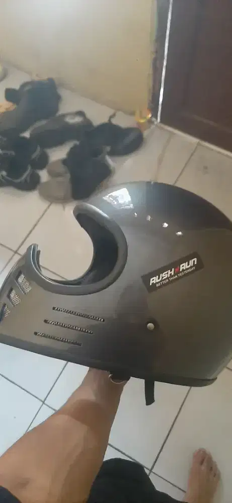 Helm cakil abu doff