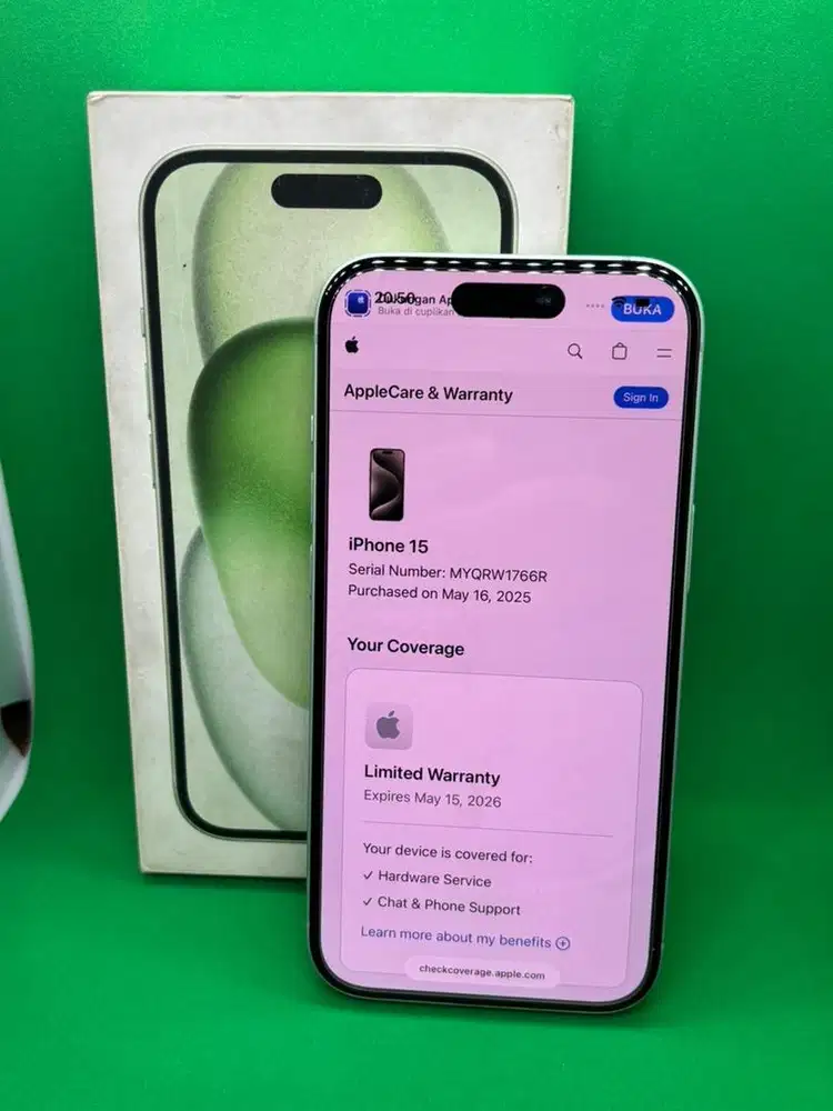 Iphone 15 green 128 ibox (garansi on may 2026)