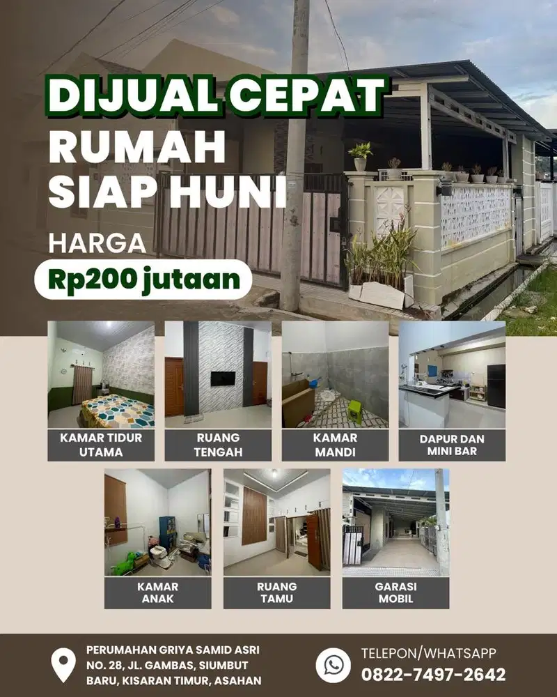 DIJUAL RUMAH DI SIUMBUT BARU, KISARAN