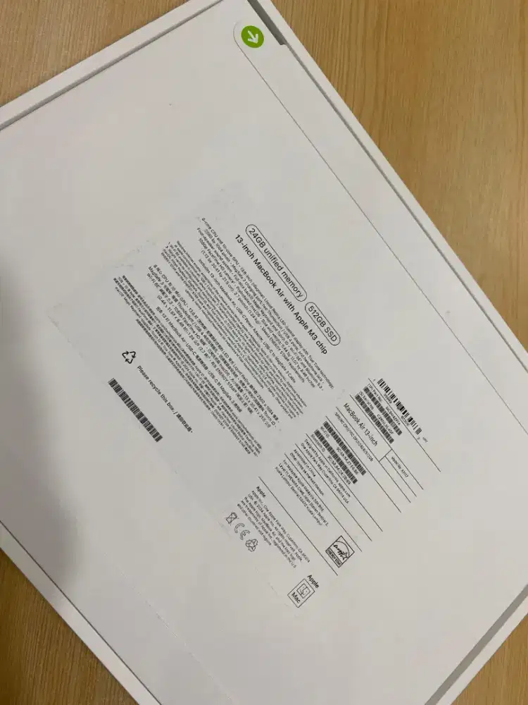 New Macbook Air M3 2025 Ram 24/512