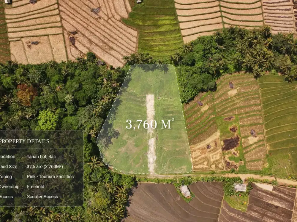 Tanah 3.760 m² dengan Pemandangan Green Belt 360° di Tanah Lot