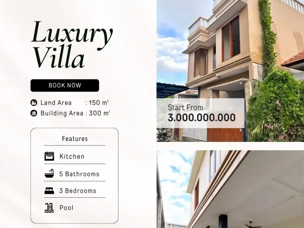 Dijual Villa 2 lantai  Masih tarawat baik & siap huni Lokasi Jl nuasa utama benoa Kuta selatan badung bali