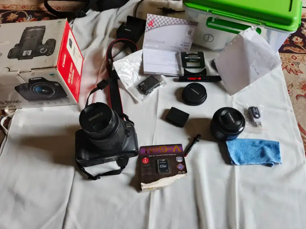 Kamera canon 1300D full set banyak bonus