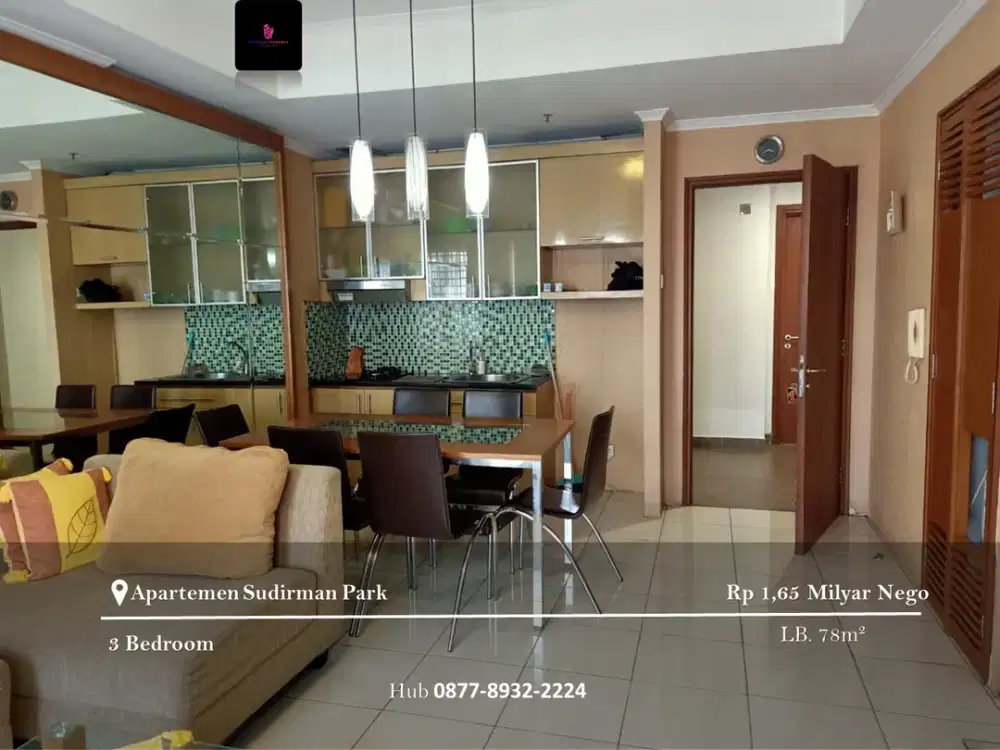 Dijual Apartement Sudirman Park High Floor 3BR FF
