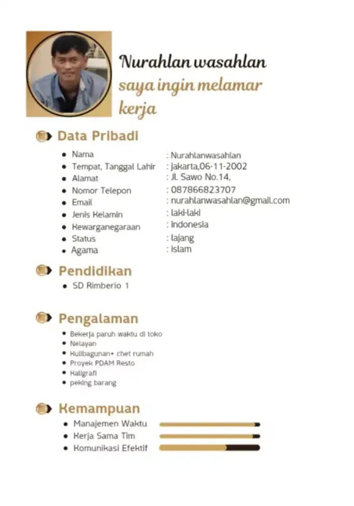 Saya ingin cari pekerajaan